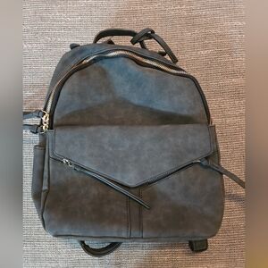 Grey suede backpack